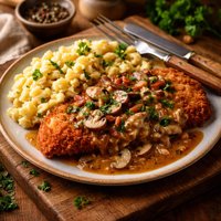 Jaeger Schnitzel Spaetzle Sauce