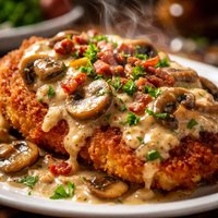Jagerschnitzel with Bacon Mushroom Gravy