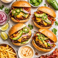 Jalapeno and Avocado Cheeseburgers