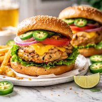 Jalapeno and Cheddar Stuffed Turkey Burgers