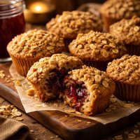 Jam Filled Oat Bran Muffins