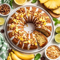 Jamaican Banana Pineapple Bundt Cake