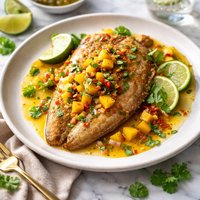 Jamaican Flounder with Mango Lime Sauce