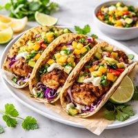 Jamaican Me Nuts Mahi Mahi Tacos with Tropical Fruit Salsa