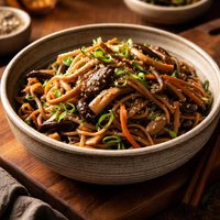 Japanese Noodle and Mushroom Salad