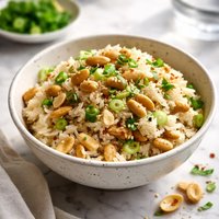 Japanese Rice with Salted Peanuts and Scallions