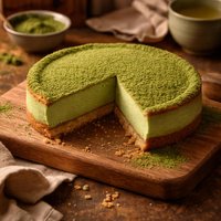 Japanese Style Matcha Cheesecake with Shortbread Crust