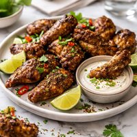 Jerk Chicken Wings with Creamy Dipping Sauce