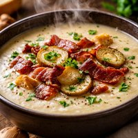 Jerusalem Artichoke and Bacon Soup