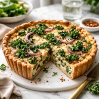 Kale and Onion Quiche