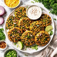 Kale Corn and Onion Skillet Cakes