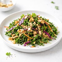 Kale Slaw with Curried Almond Dressing