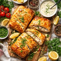 Kangaroo Pie Actually Fish in Pastry with a Cheese Sauce