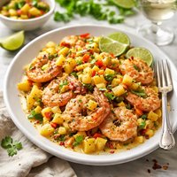 Key West Garlic Shrimp with Pineapple Mango Relish