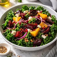 Kick the Winter Blahs Salad Kale and Beets