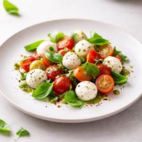Kicked Up Tomato Basil and Mozzarella Salad