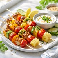 Kiddie Kebabs with Yogurt Dip
