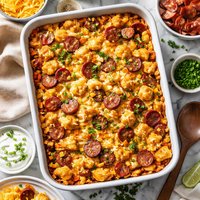 Kielbasa and Tater Tot Casserole