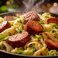 Kielbasa Cabbage and Onions