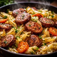 Kielbasa Cabbage Skillet