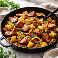 Kielbasa Potato and Onion Skillet