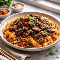 Korean Beef on Fiery Cabbage