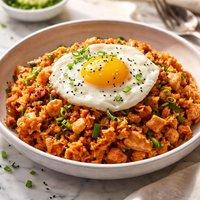 Korean Oma Fried Rice with Egg Topping
