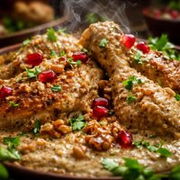 Kotmis Satsivi Georgian Roast Chicken with Garlic Walnut Sauce