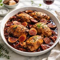 Kotopoulo Me Sika Chicken with Figs in Red Wine