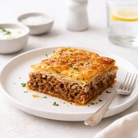 Kreatopita Greek Meat Pie Using Phyllo Pastry