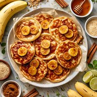 Kueh Pisang or Chinese Banana and Cinnamon Pancakes