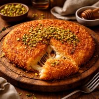 Kunefe a Sweet Cheese Pastry Made with Kadaifi