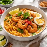 Laksa Flavoured Prawns Shrimp and Hokkien Noodles
