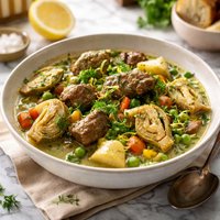 Lamb and Artichoke Stew Arn Me Angenares