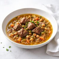 Lamb and Chickpea Soup with Lentils