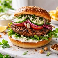 Lamb Burger Middle Eastern Style