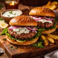 Lamb Burgers with Minted Tzatziki