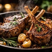 Lamb Chops or Cutlets W Caramelized Garlic