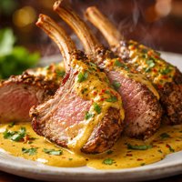 Lamb Chops with a Curry Cream Sauce or Rack of Lamb