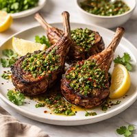 Lamb Chops with Cilantro Mint Chimichurri