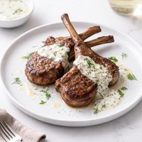 Lamb Chops with Horseradish Dill Cream