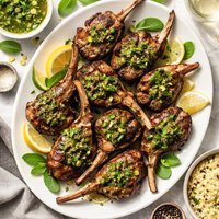 Lamb Chops with Jalapeno Mint Sauce