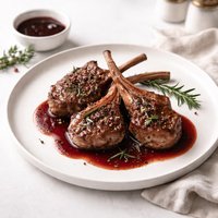 Lamb Chops with Red Wine and Rosemary Sauce