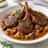 Lamb Chops with Vegetable Gravy