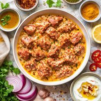 Lamb Cubes in Spicy Yogurt Marinade