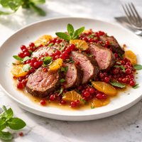 Lamb Fillet with Orange Redcurrant and Mint Sauce