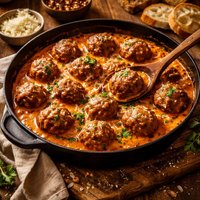 Lamb Meatballs with Spicy Tomato Cream Sauce