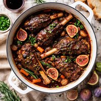 Lamb Shanks Braised in Merlot with Figs
