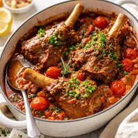 Lamb Shanks Braised in Tomato