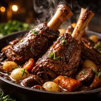 Lamb Shanks in Guinness with Country Vegetables
